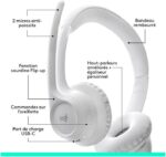 ⁦Logitech ZONE 300 Noise-Cancelling Bluetooth Headset -Off White⁩ - الصورة ⁦2⁩