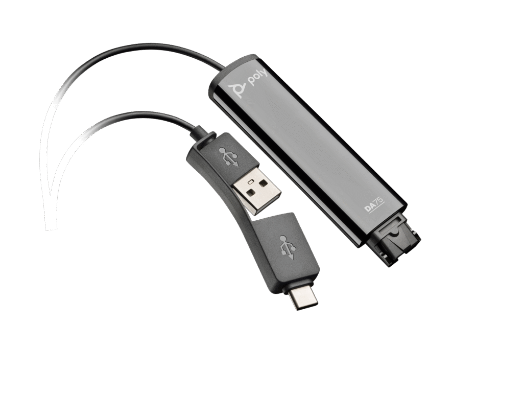 Poly DA75 USB to QD Black Adapter TAA (786C6AA)