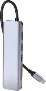 WIWU Alpha 731HC 7X1 Aluminum Alloy TYPE C Hub 100W Gray - Image 2
