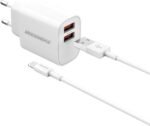 Rockrose 18W Dual Port Travel Charger & Data Sync Lightning Cable - Image 2