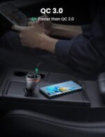 UGREEN Car Charger with Dual USB Ports Single Extension Socket - Image 3