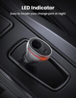 UGREEN Car Charger with Dual USB Ports Single Extension Socket - Image 4