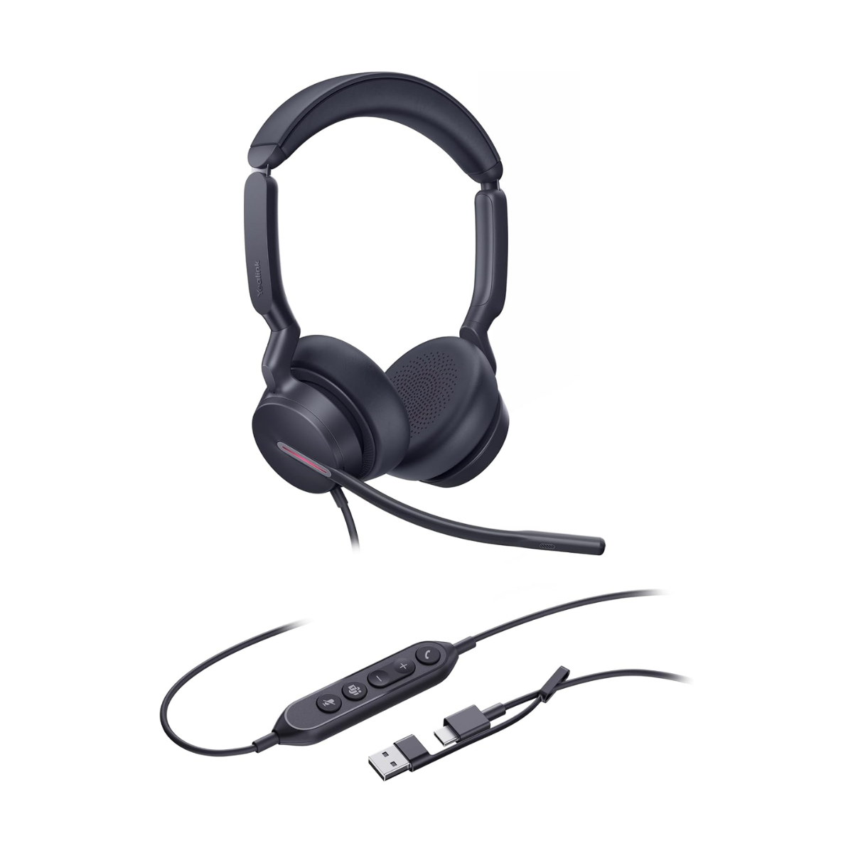 Yealink Wired Headset UH46 Dual USB-C/A - Teams Yealink Wired Headset UH46 Dual USB-C/A - Teams - Image 1
